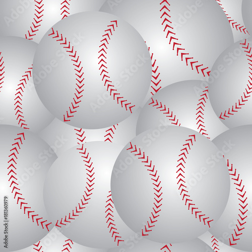 Baseball seamless pattern red and white vector.