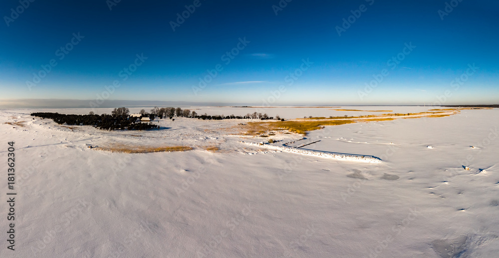 Winter landscape in beach of Estonia