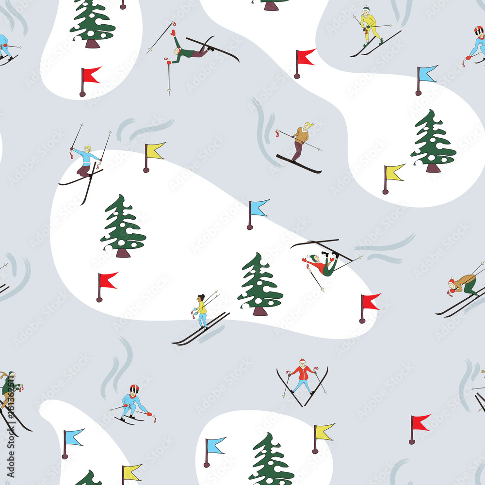 Winter skiing pattern