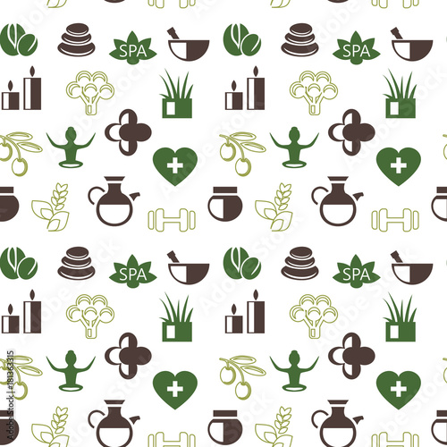 Natural healing icon set. Spa, wellness, ayurveda, natural organic, zen, aromatherapy, oriental, fitness, yoga