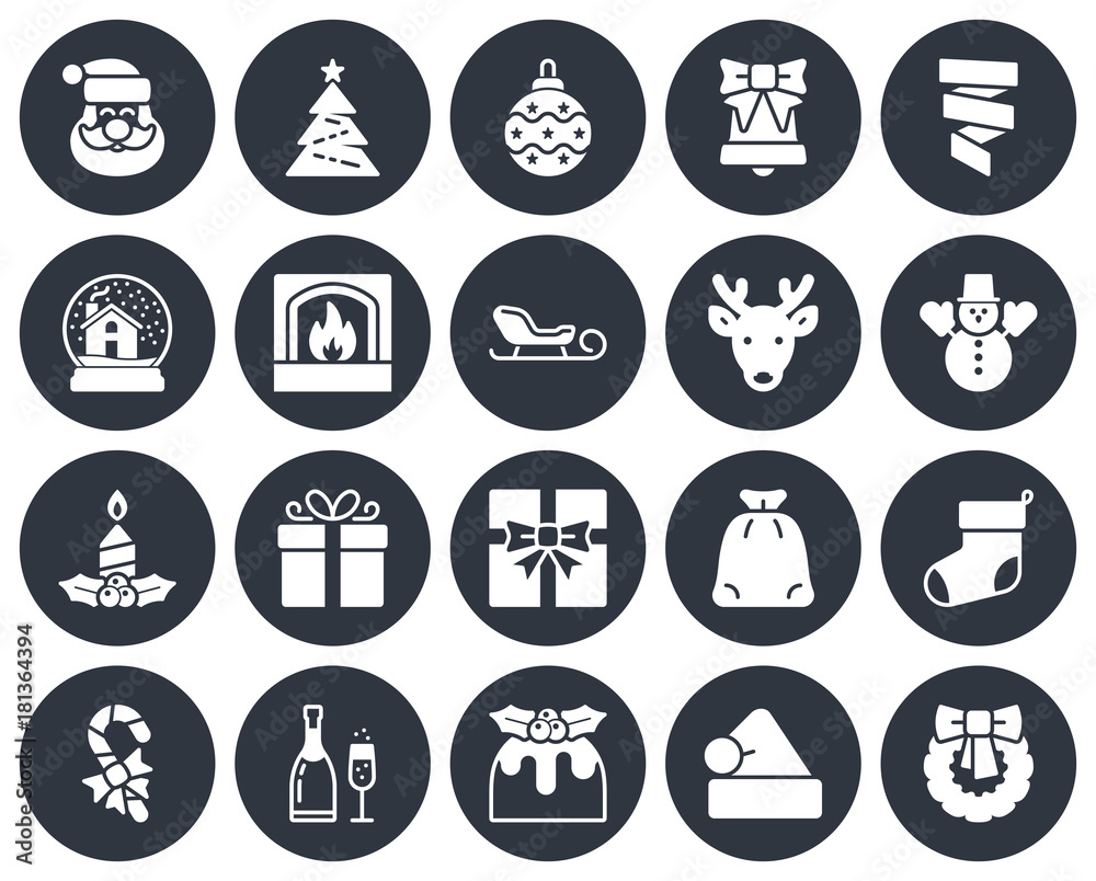 Christmas collection of round icons