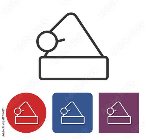 Line icon of Santa Claus cap  in different variants
