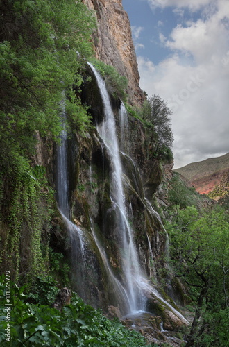 Waterfall Sangardak in the mountains of Surkhandarya region.Uzbekistan.