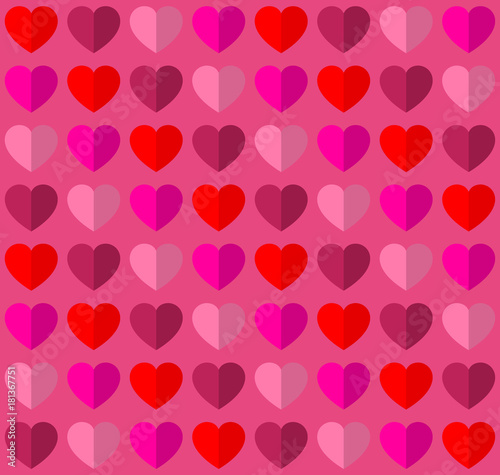 Valentine colored Hearts pattern for a seamless romantic love theme