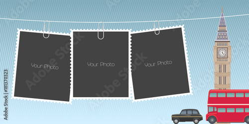 Collage of photo frames vector illustration
