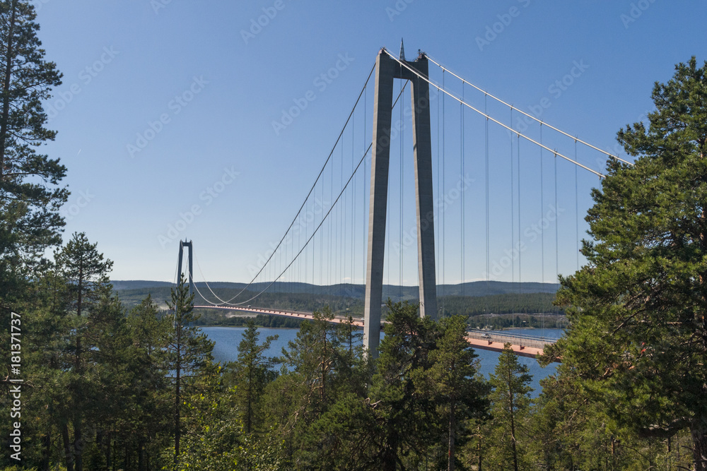 A public bridge near Hoga Kusten in Sweden over a Baltic fjord A public bridge near Hoga Kusten in Sweden over a Baltic fjord