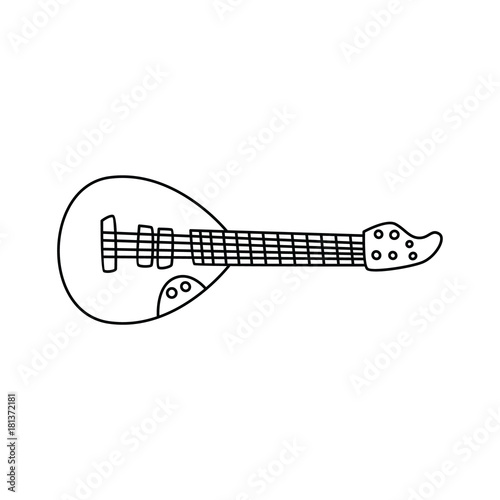 guitar music instrument doodle sketch cartoon vector