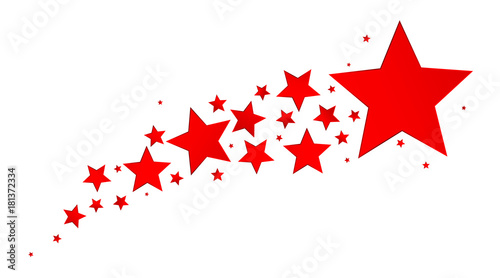 Red shooting star vector illustration