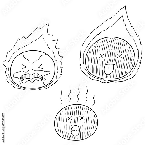 vector set of global warming
