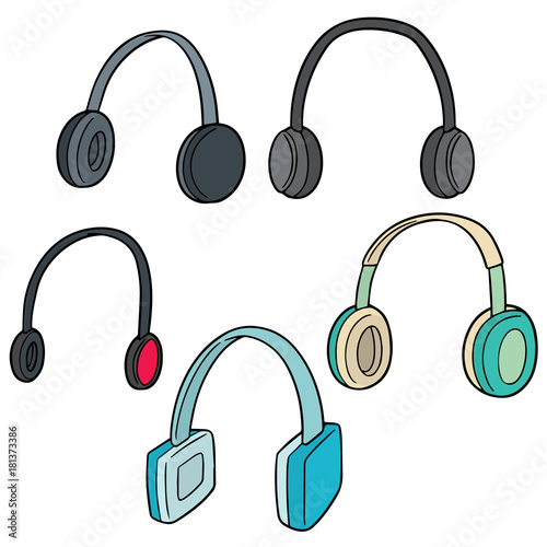 vector set of headphone