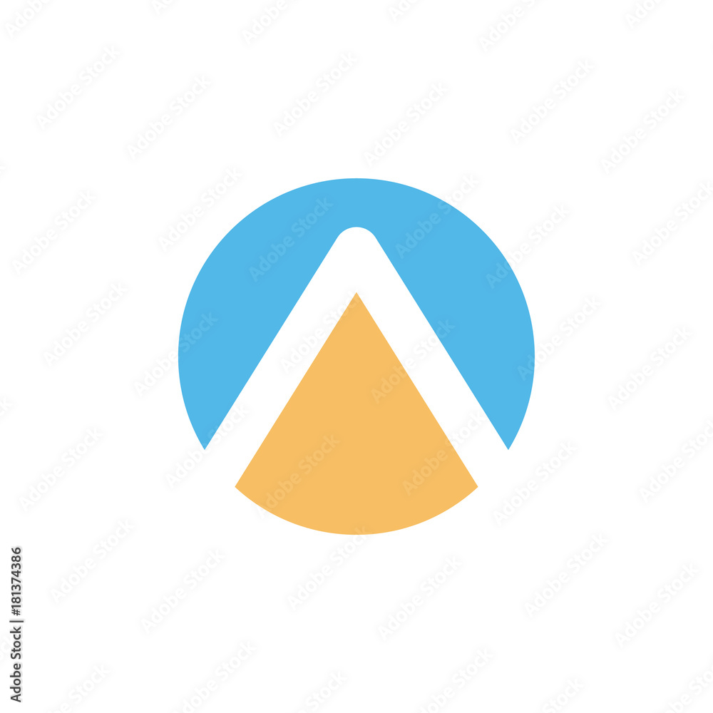 round circle shape style icon logo vector