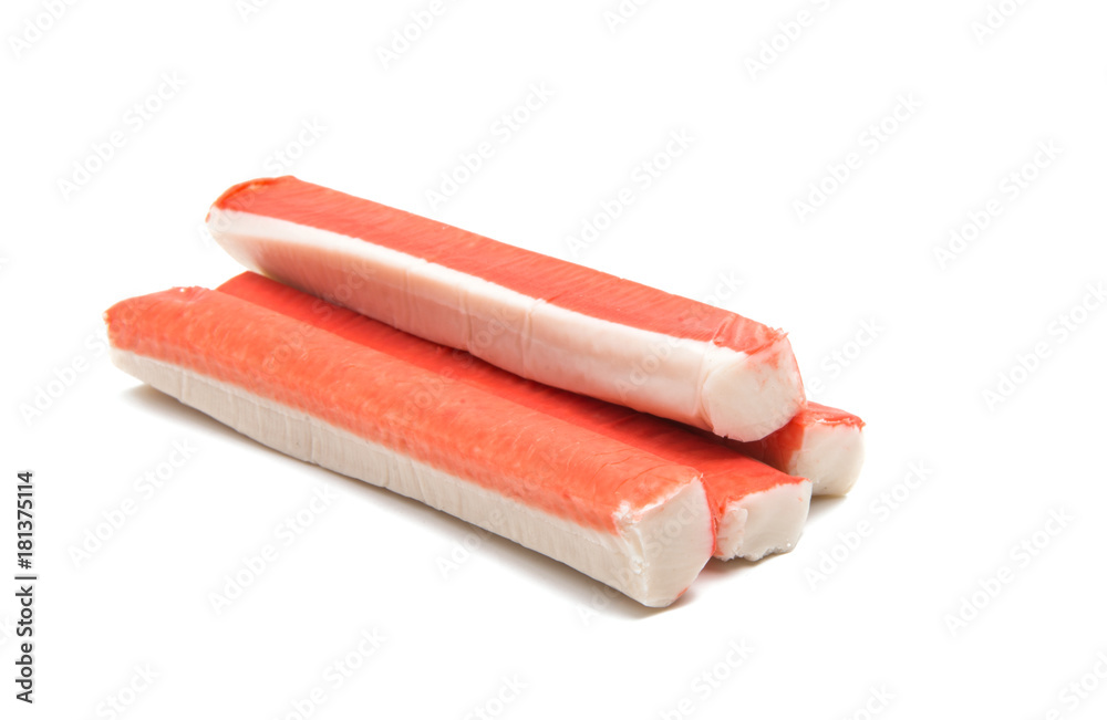 crab sticks isolated crab sticks isolated