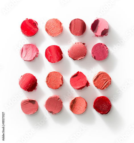 Lipsticks cut isolated on white background