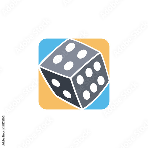 gamble dice icon simple flat logo vector