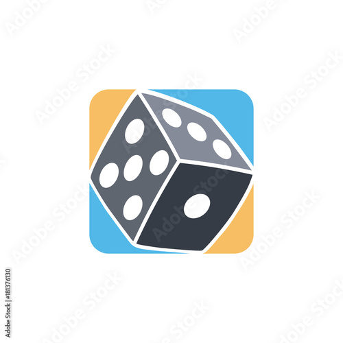 gamble dice icon simple flat logo vector