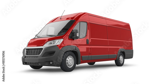 Delivery Van Isolated on White photo