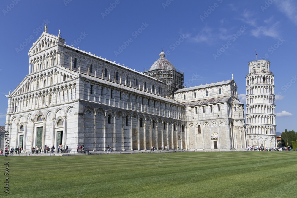 Miracles Square with its famous inclined tower of Pisa
