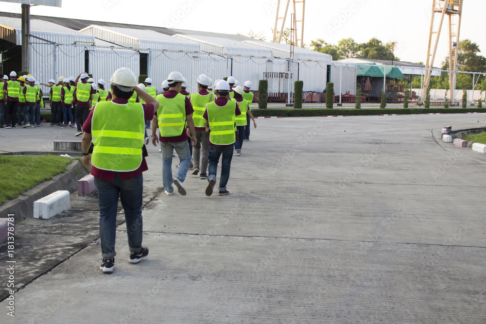 Student with Teacher Visiting Construction Site