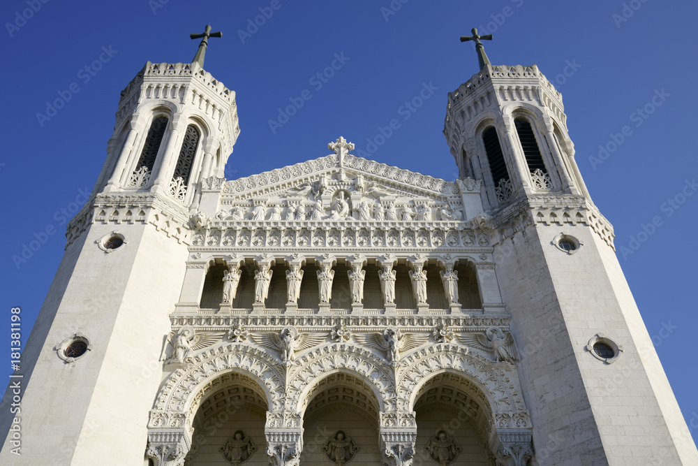 Famous basilica of Notre-Dame de Fourviere.