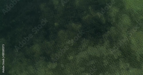 Aerial seascape, in Ria Formosa wetlands natural park, over Cavacos beach. Algarve.