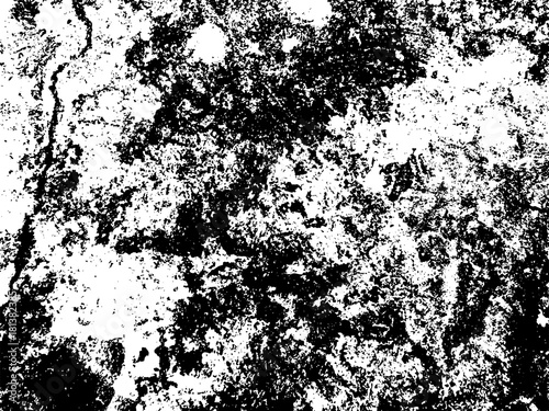 Rough concrete wall texture. Noisy stone black and white vector background.