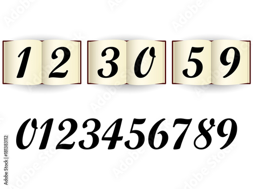 clock from books on a white background.