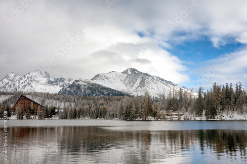 Strbske Pleso lake in winter. High Tatras, Slovakia