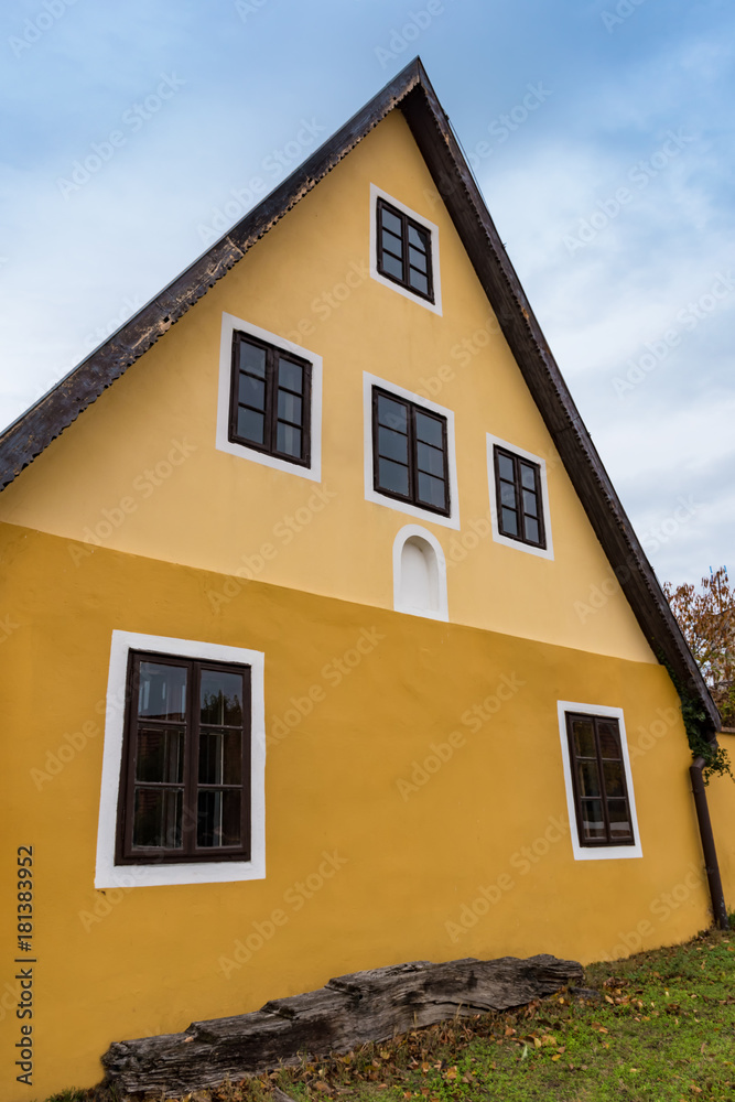 Colorful old Anabaptist house in Velke Levare (Slovakia)