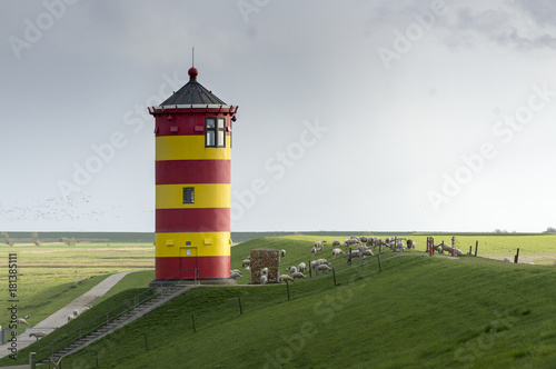 Deutschland,Niedersachsen,Krummhörn, der Leuchtturm von Pilsum.