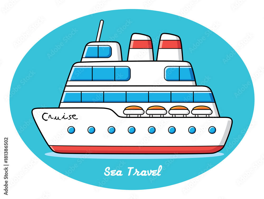 Cruise ship. Sea travel icon. Cruise ship. Sea travel icon.