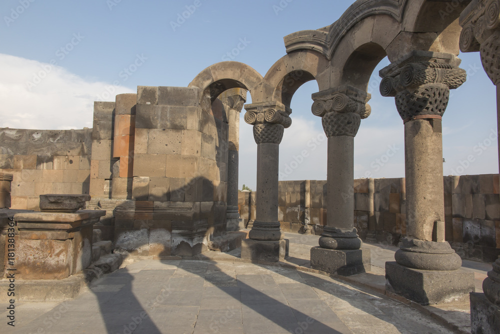 Ruins of Zvartnots (celestial angels) temple Armenia, Central Asia,