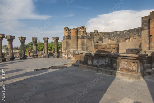 Ruins of Zvartnots (celestial angels) temple Armenia, Central Asia, photo