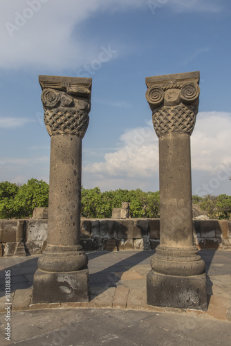 Ruins of Zvartnots (celestial angels) temple Armenia, Central Asia, photo