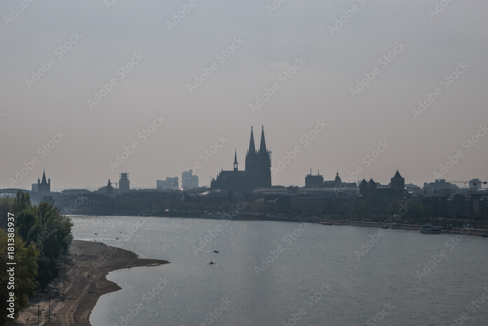 The river Rhine in city of Cologne