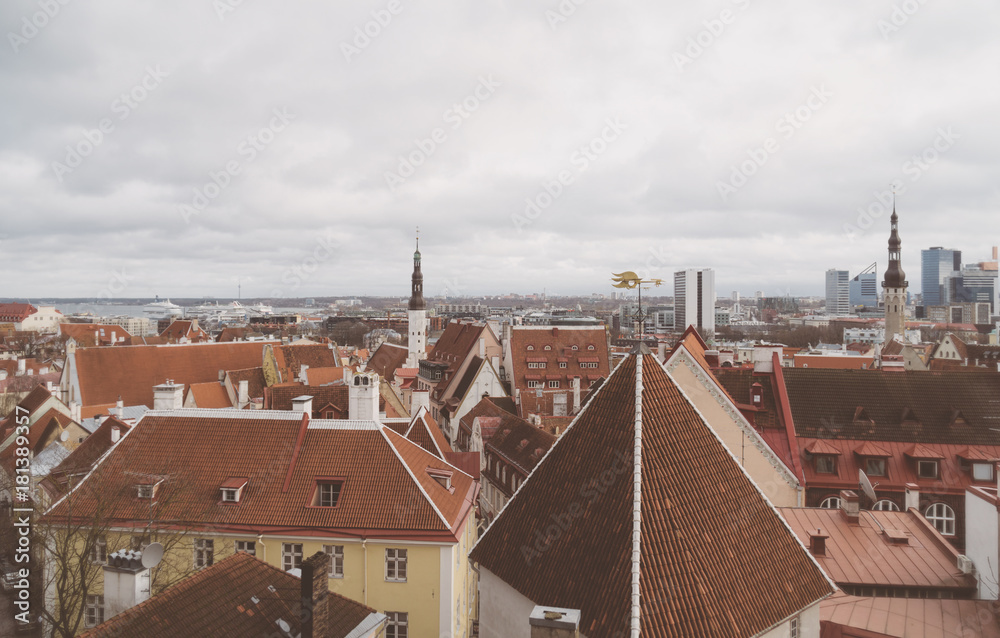 Autumn view of old city. Estonia, Tallinn.