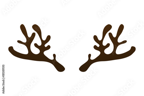 Horns of a reindeer on a white background