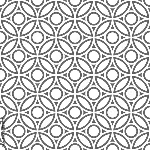 Vector seamless pattern. Modern stylish texture. Monochrome geometric pattern. Lattice with circles.