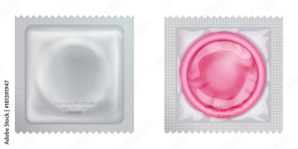 Packaging with a condom. Set of latex condoms in package. Stock Vector ...