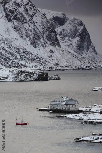 SW.-wards view over Maervollspollen of Steinsfjorden to Himmeltindan-Nordtinden-Nonshammaren mounts. Vestvagoya-Lofoten-Norway.0578 photo