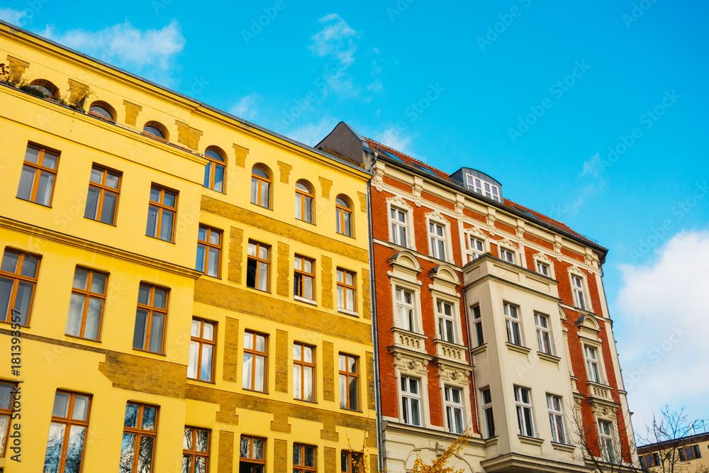 typical real estate houses in famous district prenzlauer berg at berlin