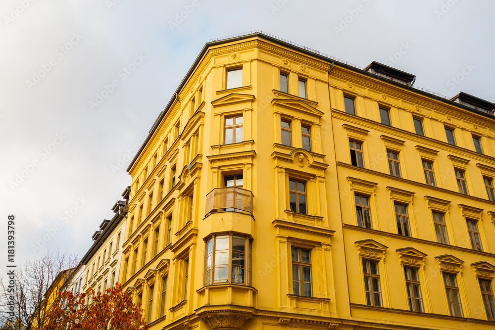 orange corner building at friedrichshain, berlin