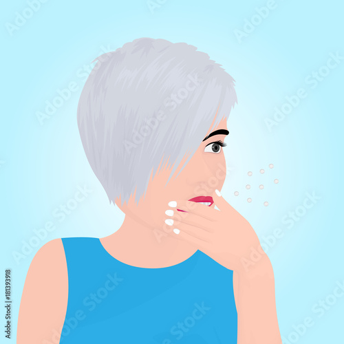 A burp from mouth of a beautiful girl