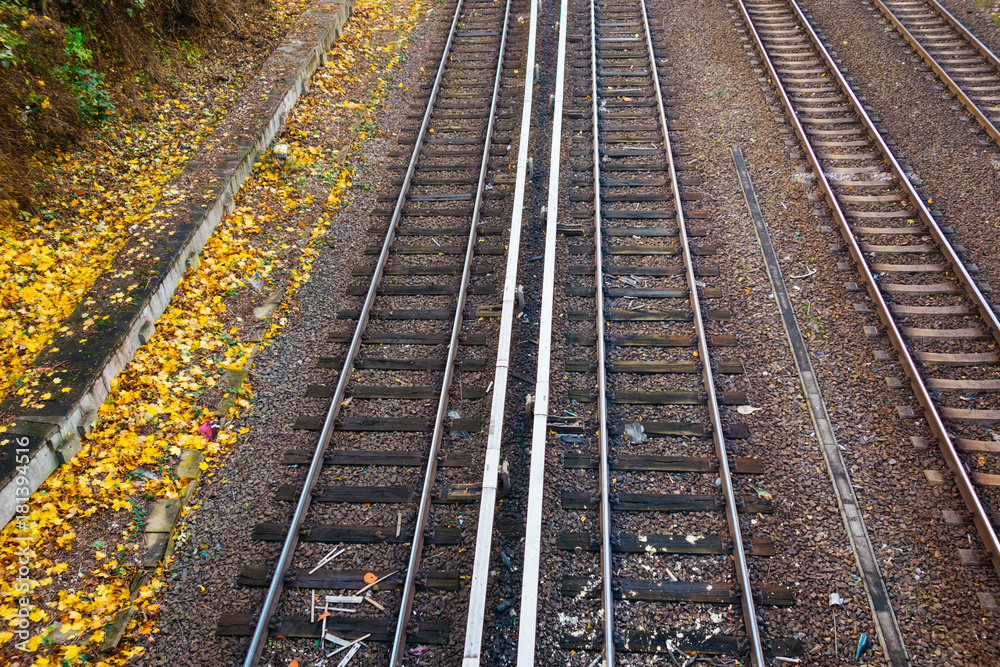 train rails with high contrasted colors train rails with high contrasted colors