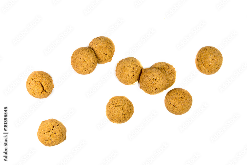 Small amount of scattered ginger nuts from above Small amount of scattered ginger nuts from above
