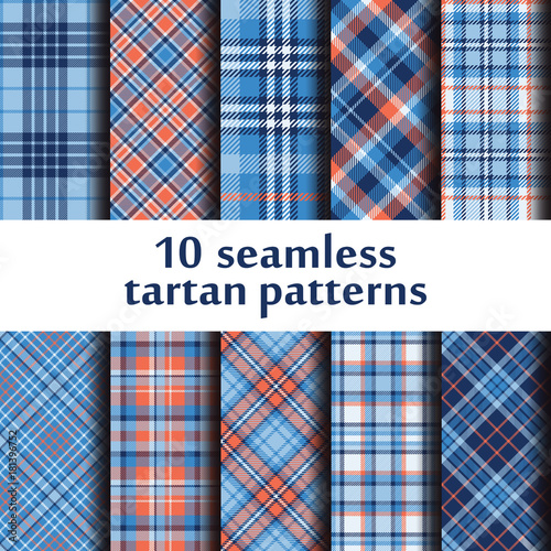 Set of seamless tartan pattern