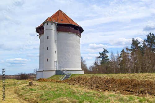 White tower of hydroelectricity in Poland