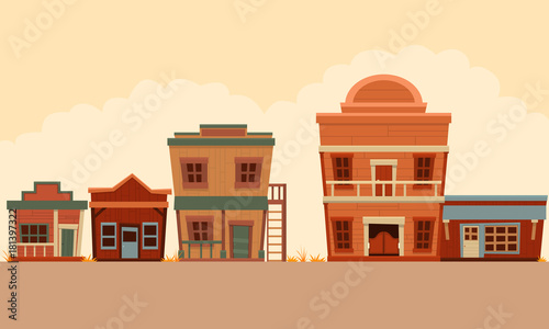 Street Wild West. Flat design. Vector illustration