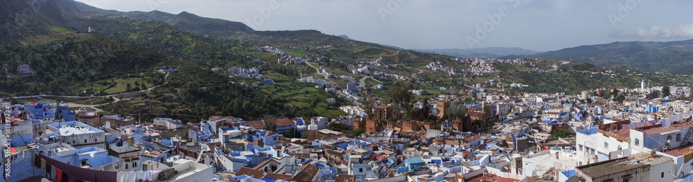 Panorama de la ville de Chefchaouen, Maroc