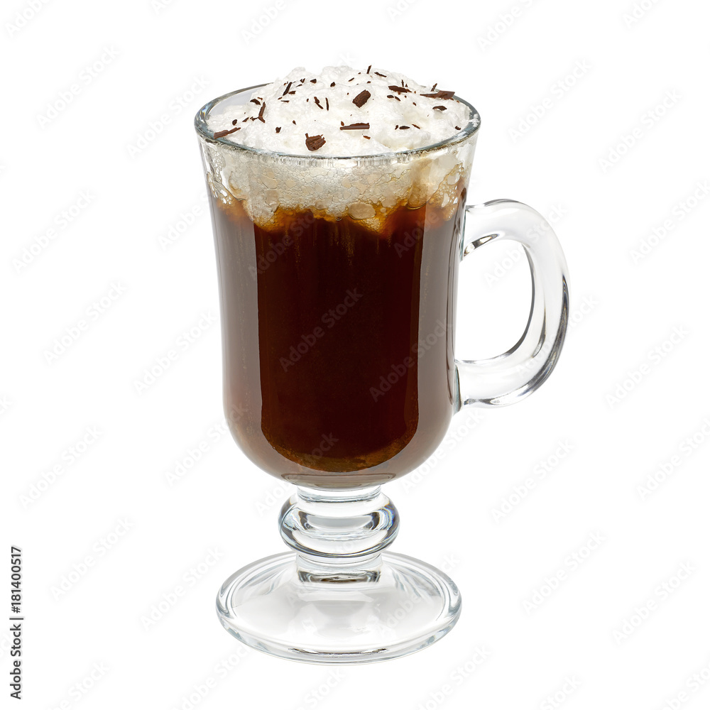 Irish coffee isolated on white background including clipping path Irish coffee isolated on white background including clipping path