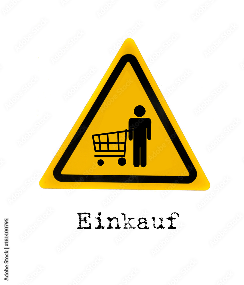 Einkauf - Schild als Symbolik